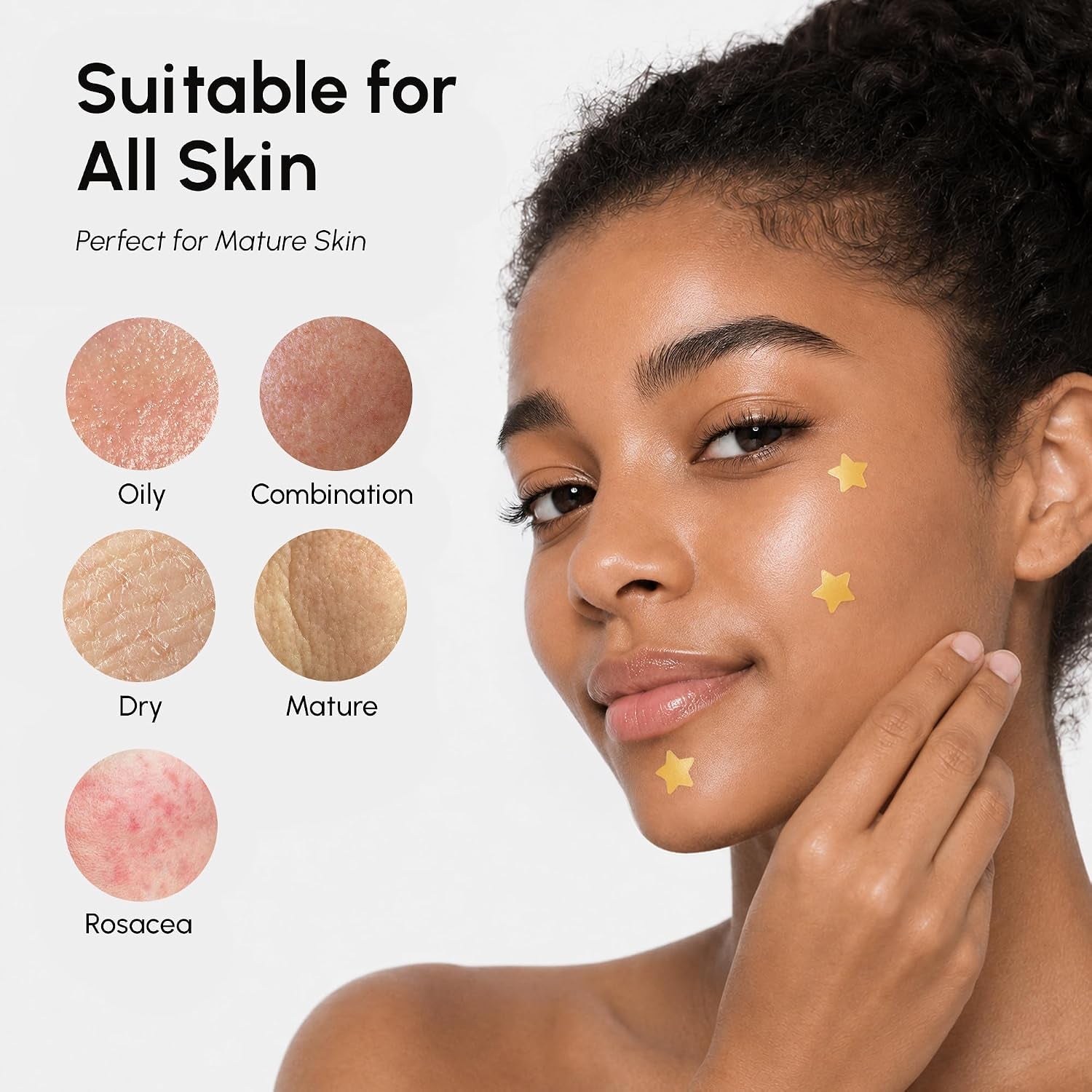 Gold Star Pimple Patches for Face - Acne Patches Stars with Salicylic Acid - Cute Hydrocolloid Pinple Patch for Kids, Teens, Adults Large Zit Stickers 72 Count (Pack of 1)