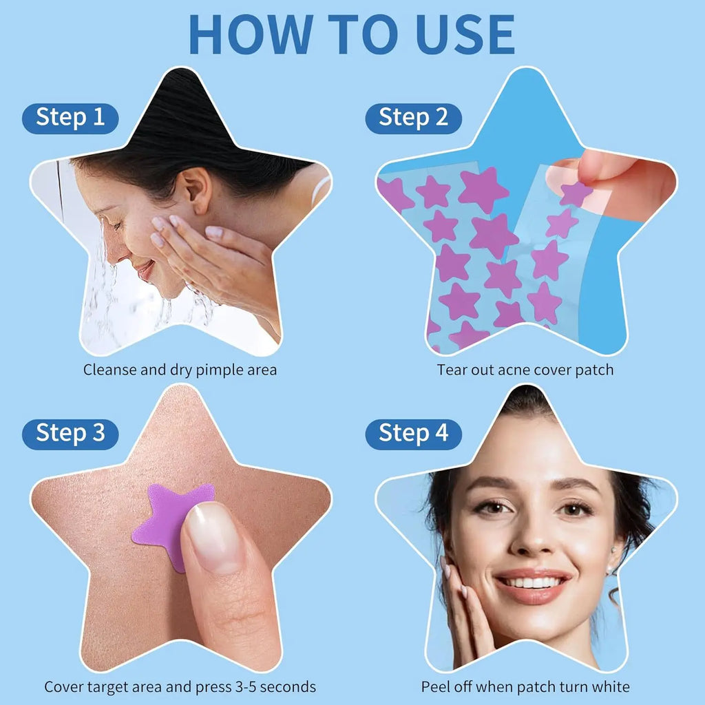 240 Patches Colorful Star Shape Hydrocolloid Acne Pimple Patch for Covering Zits and Blemishes Invisibly Spot Sticker
