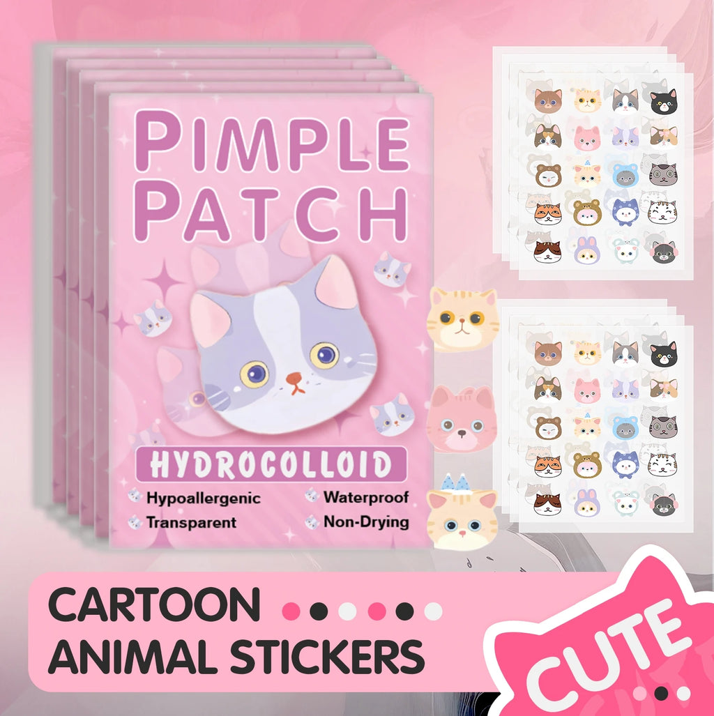 600Pieces of Cartoon Cat Acne Patches, Facial Acne Patches, Concealer Acne Patches, and Pimples Patches. Ultra-Thin and Breathab