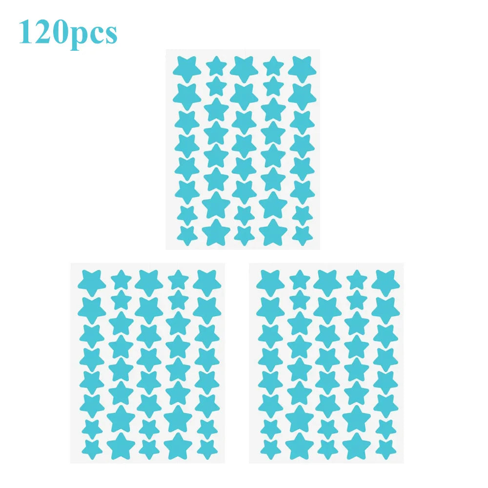40Pcs/120Pcs Colorful PE Pimple Patches Cute Star Shaped Pimple Cover Sticker Invisible Pimple Cover Removal Pimple Patch